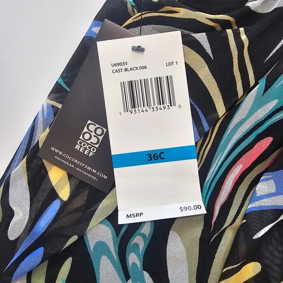 Coco Reef Retro Swirl Current Mesh Layer Tankini Swim Top - Picture 8 of 11